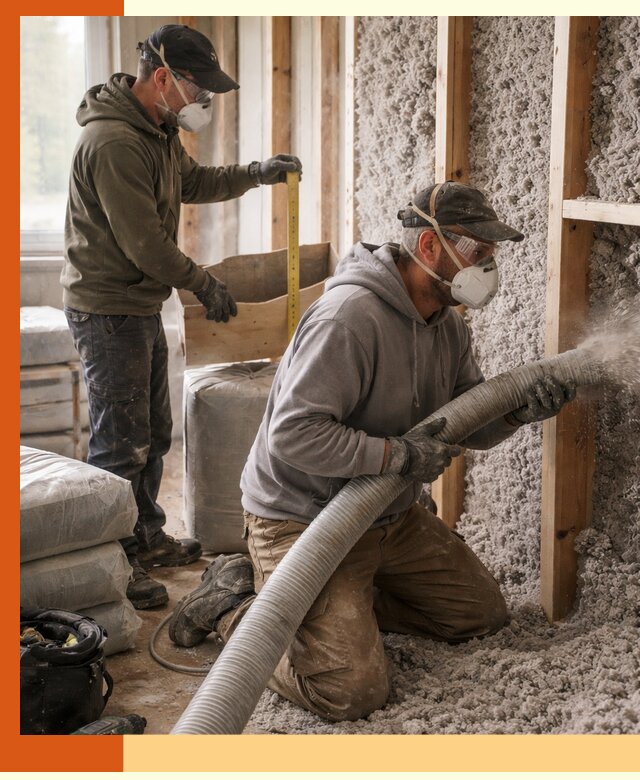 Утепление таунхауса эковатой в Пушкине для максимально теплых стен