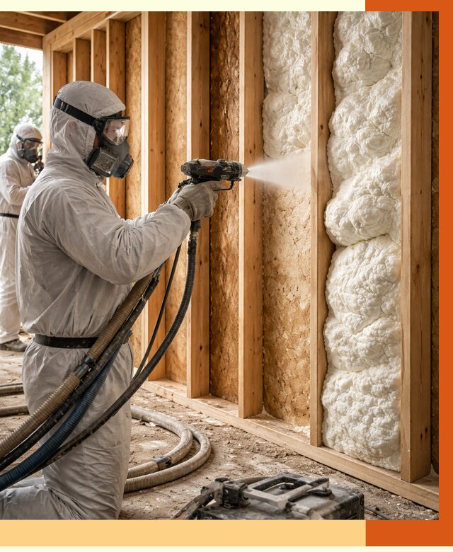 Утепление каркасного дома ППУ в Пушкине от 3029 руб./м2 — работа под ключ | ТепломастерПшн