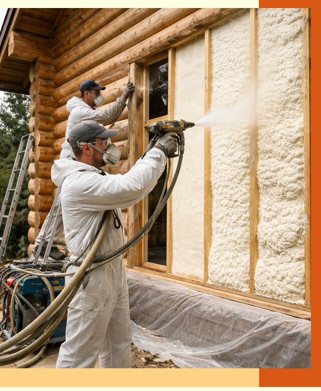 Утепление деревянного дома ППУ в Пушкине от 4543 руб/м2 | ТепломастерПшн — под ключ