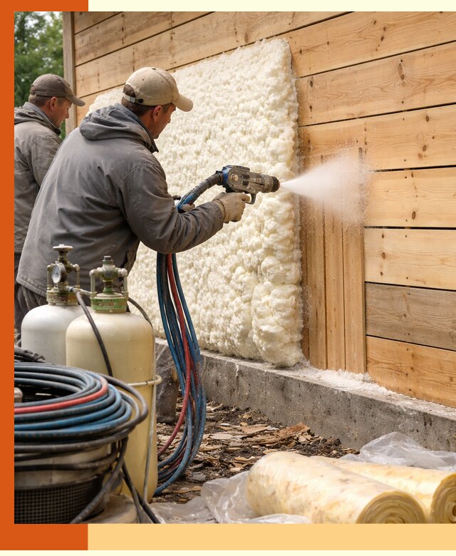 Утепление деревянного дома пенополиуретаном в Пушкине