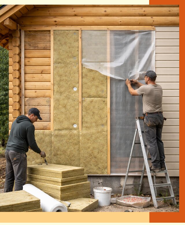 Утепление дома из бруса в Пушкине от 4056 руб./м2 — работы под ключ | ТепломастерПшн