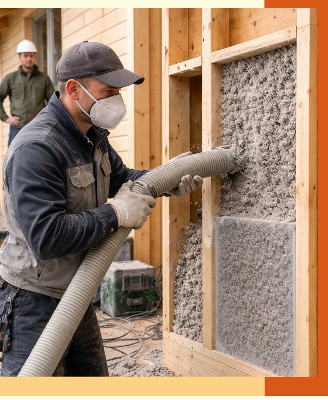 Утепление дома из бруса эковатой в Пушкине от 2001 руб/м2 | ТепломастерПшн