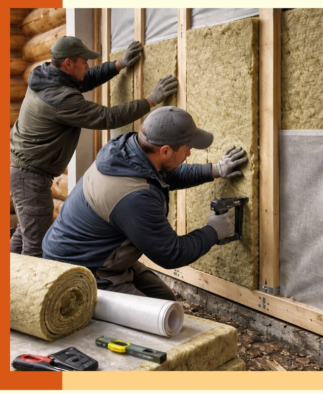 Утепление бревенчатого дома под ключ в Пушкине