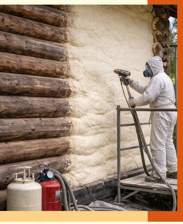 Утепление бревенчатого дома ППУ в Пушкине под ключ от 6761 руб. | ТепломастерПшн