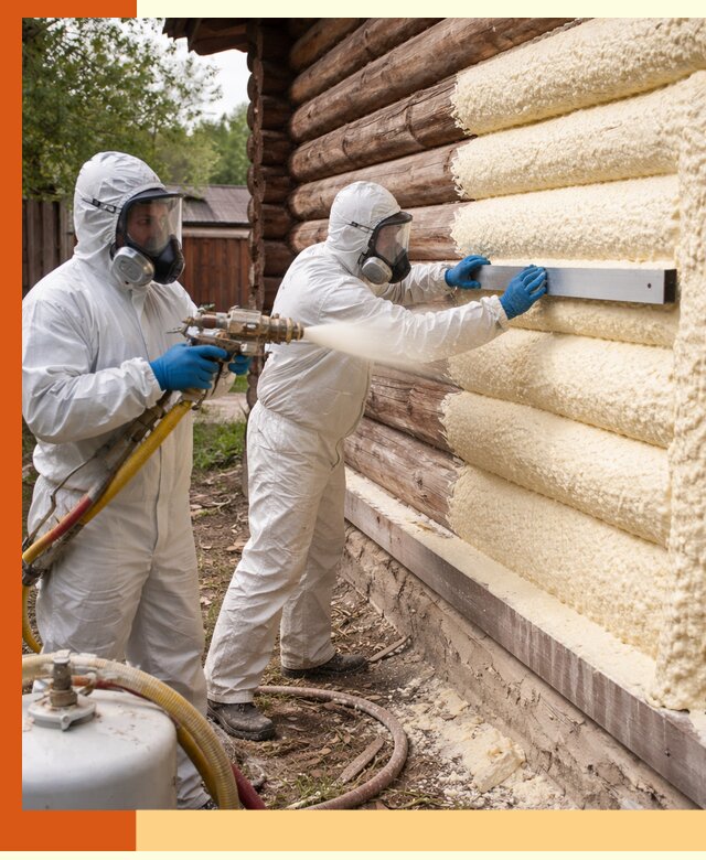 Утепление бревенчатого дома ППУ в Пушкине эффективной изоляцией