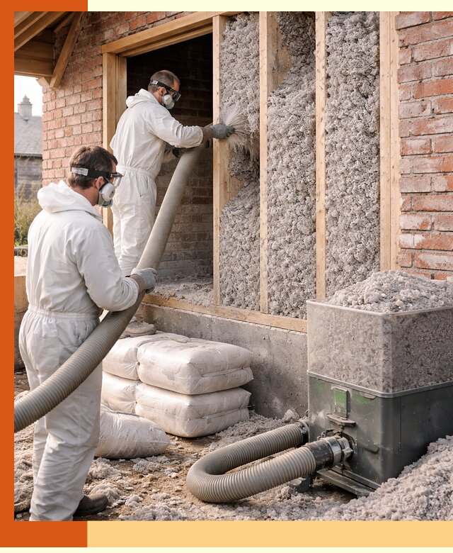 Утепление кирпичного дома эковатой в Пушкине