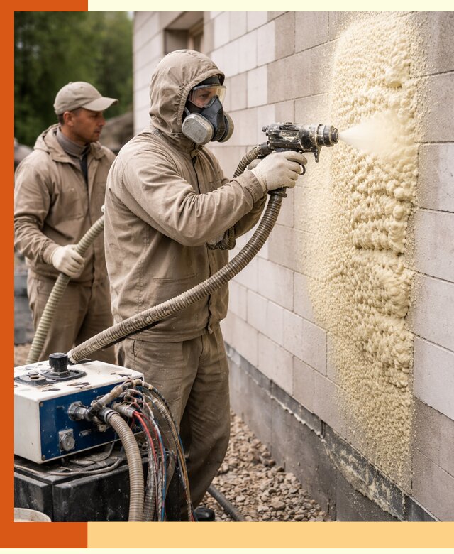 Утепление дома из газобетона ППУ в Пушкине — надежная теплоизоляция