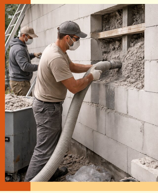 Утепление дома из газобетона эковатой в Пушкине