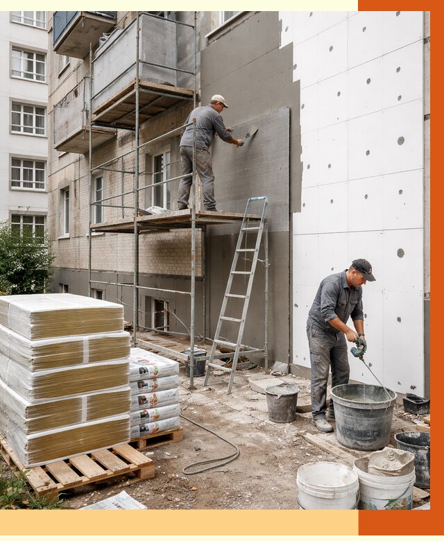 Утепление квартиры снаружи в Пушкине от 6652 руб/м2 под ключ | ТепломастерПшн