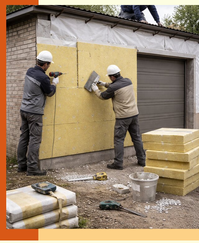 Утепление гаража снаружи в Пушкине качественно и надёжно