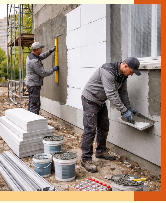 Утепление фасада и стен снаружи в Пушкине от 4543 руб. | ТепломастерПшн