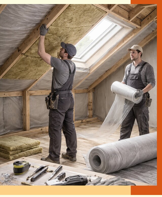 Утепление крыши изнутри мансарды в Пушкине от 4543 руб./м² | ТепломастерПшн