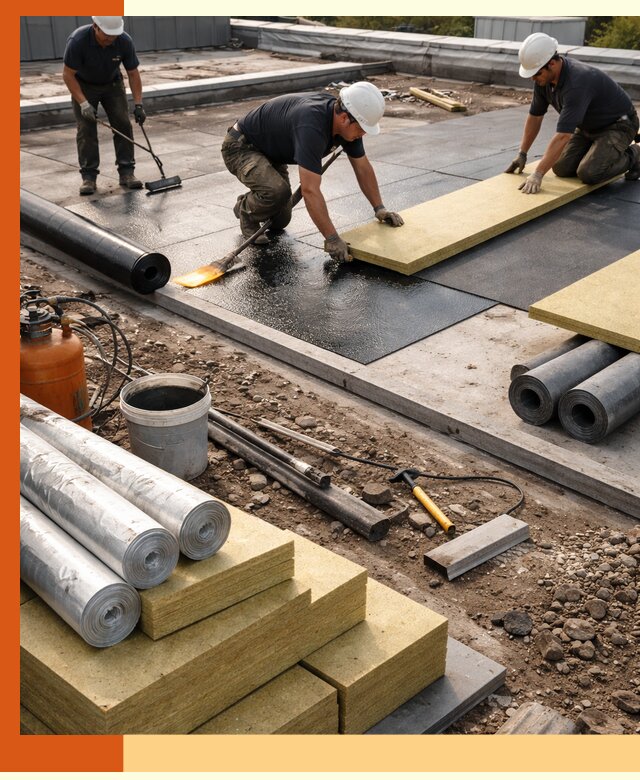 Утепление плоской крыши в Пушкине — надежная теплоизоляция и герметизация