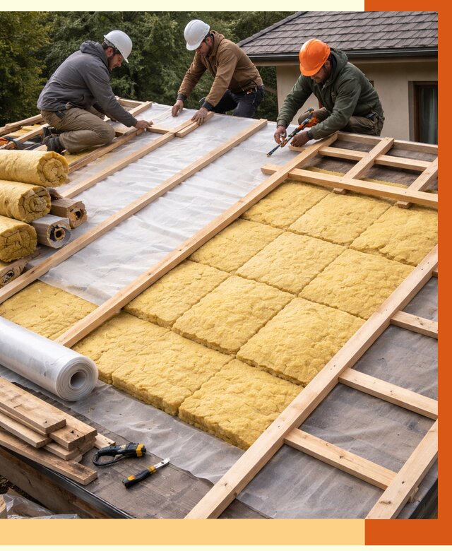 Утепление скатной крыши в Пушкине от 1352 руб./м2 под ключ | ТепломастерПшн