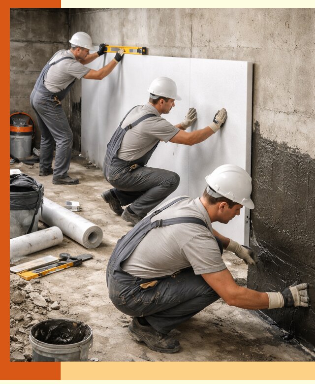 Утепление фундамента изнутри профессионально в Пушкине