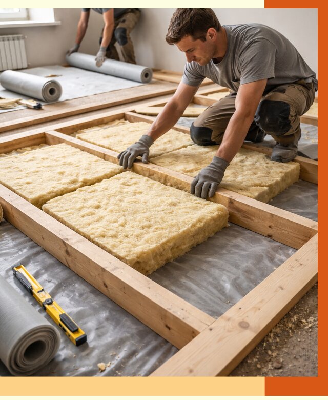 Утепление деревянного пола в Пушкине от 1623 руб./м2 под ключ | ТепломастерПшн