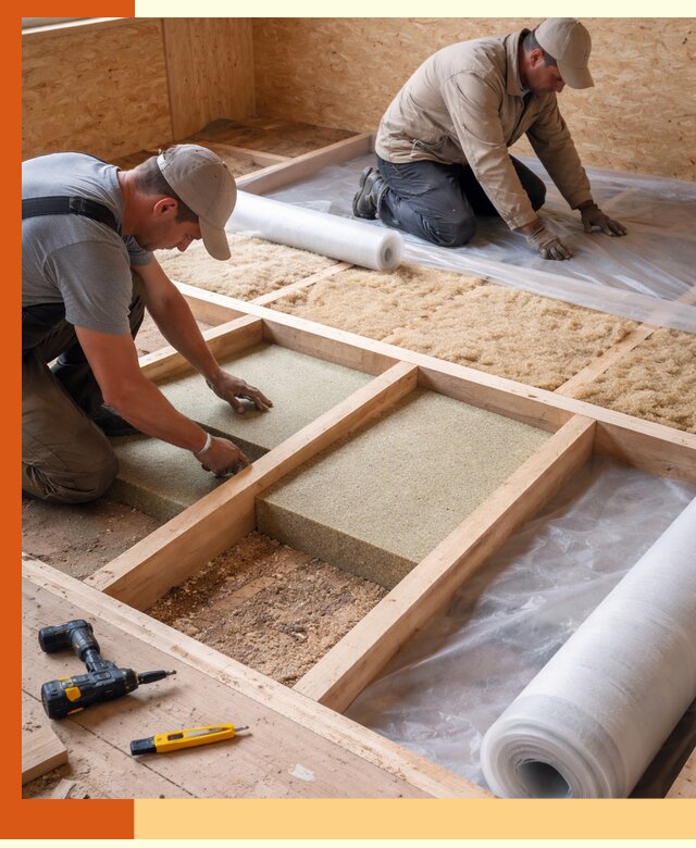 Профессиональное утепление деревянного пола в Пушкине