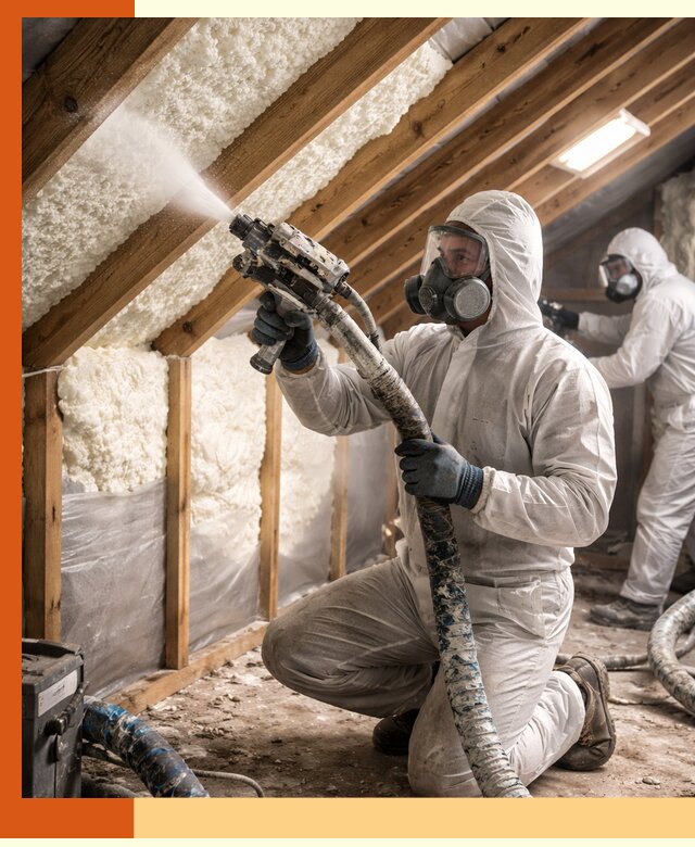 Утепление чердака пенополиуретаном (ППУ) в Пушкине