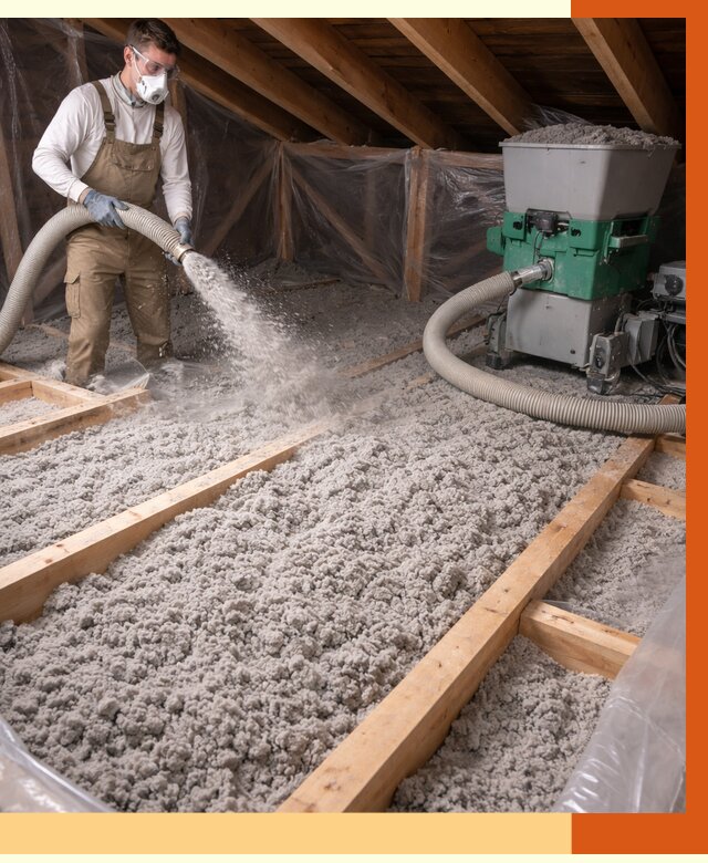 Утепление чердака эковатой в Пушкине от 1568 руб/м2 — заказать у ТепломастерПшн