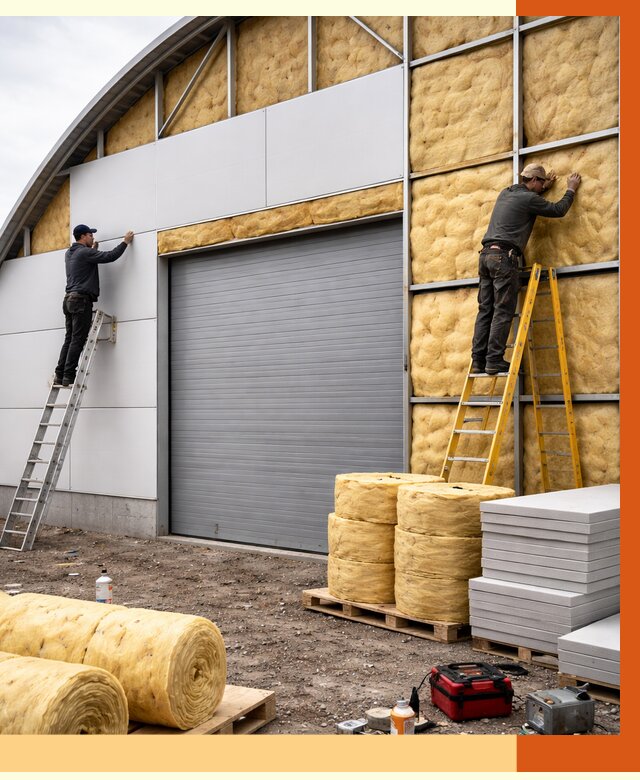 Утепление ангара пенополиуретаном в Пушкине от 7788 руб./м² — комплекс от ТепломастерПшн