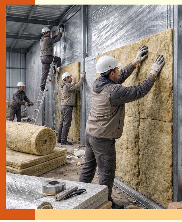 Утепление металлического склада в Пушкине: теплоизоляция и герметизация