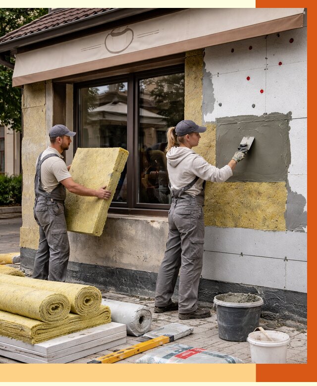 Утепление кафе в Пушкине от 4543 руб/м2 — комплексно под ключ | ТепломастерПшн