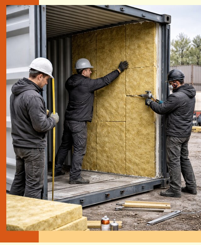 Утепление морского контейнера в Пушкине: надежная теплоизоляция и защита