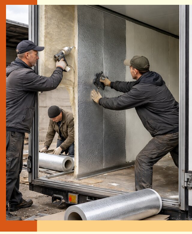 Утепление холодильного кузова в Пушкине — монтаж и теплоизоляция