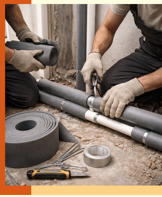 Утепление труб водоснабжения в Пушкине — монтаж и защита сети