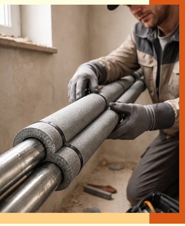 Утепление труб отопления в Пушкине от 3083 руб. за м² — услуги под ключ | ТепломастерПшн