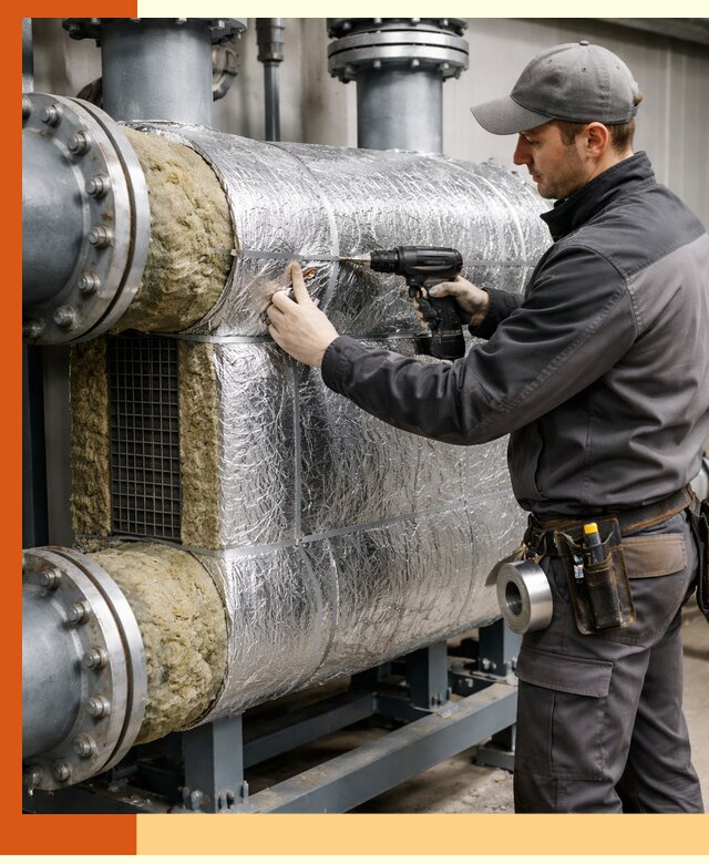 Утепление теплообменника в Пушкине — профессиональная теплоизоляция оборудования