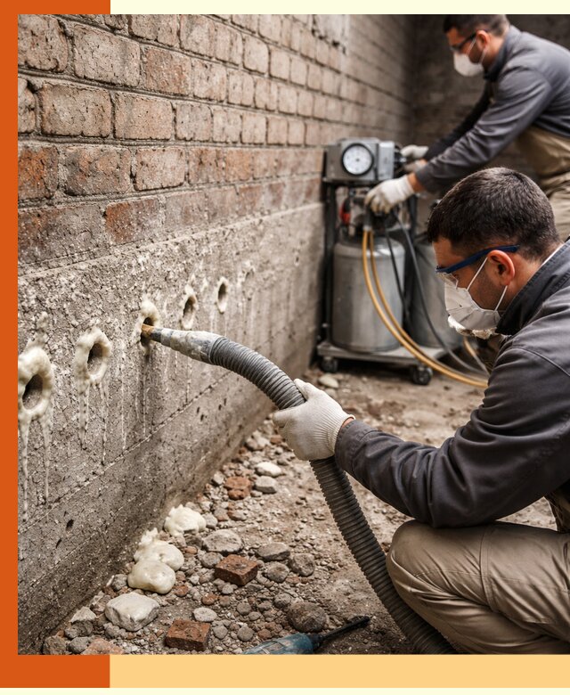 Заполнение колодцевой кладки ППУ в Пушкине быстро и герметично