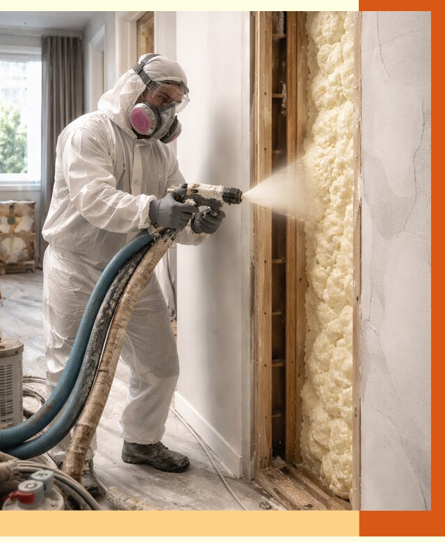 Межстеновое утепление ППУ в Пушкине от 2975 руб/м2 — межстенное утепление под ключ | ТепломастерПшн