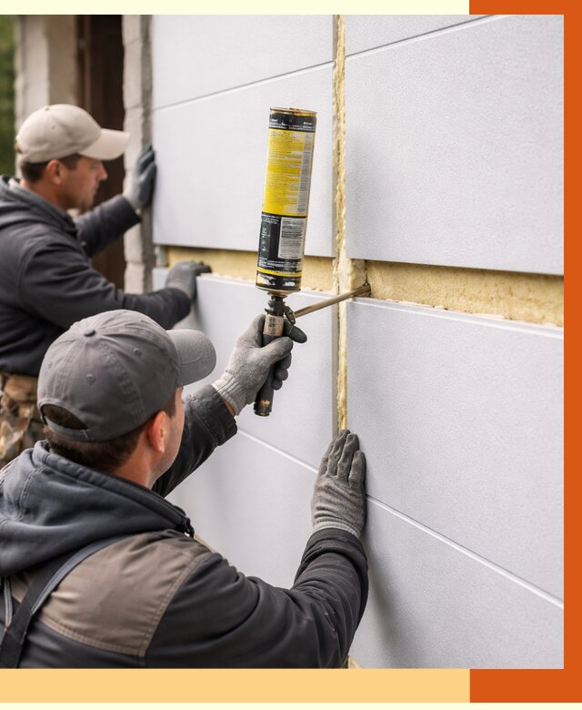 Утепление сэндвич панелей ППУ в Пушкине от 4543 руб. за м2 | ТепломастерПшн