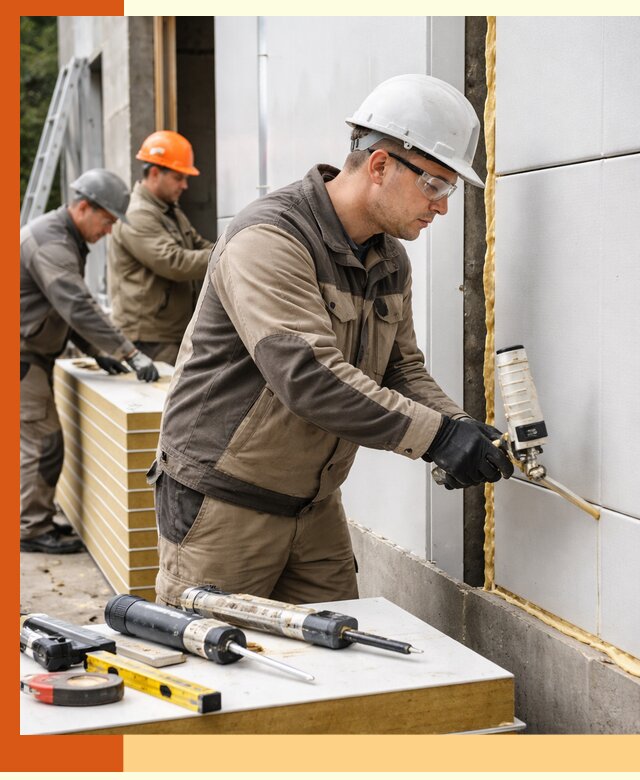 Утепление сэндвич-панелей пенополиуретаном в Пушкине