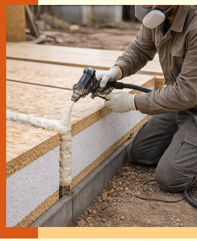 Утепление СИП-панелей пенополиуретаном (ППУ) в Пушкине