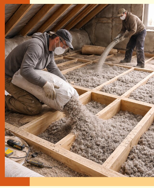 Заполнение полостей чердачного перекрытия в Пушкине качественно и надёжно