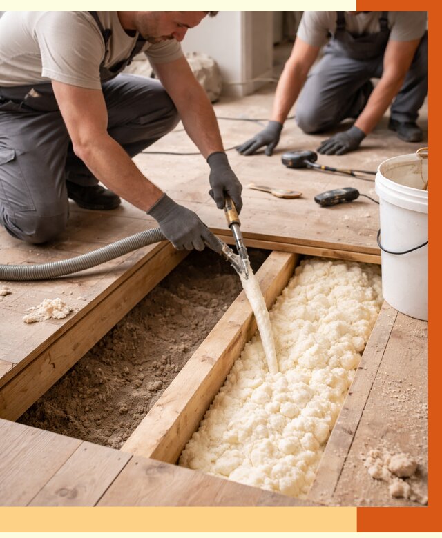 Заполнение пустот пола в Пушкине от 2921 руб. — утепление пустот пола под ключ | ТепломастерПшн