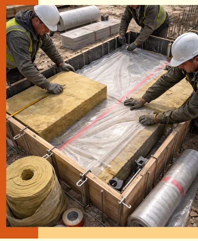 Теплоизоляция опалубки для строительства в Пушкине