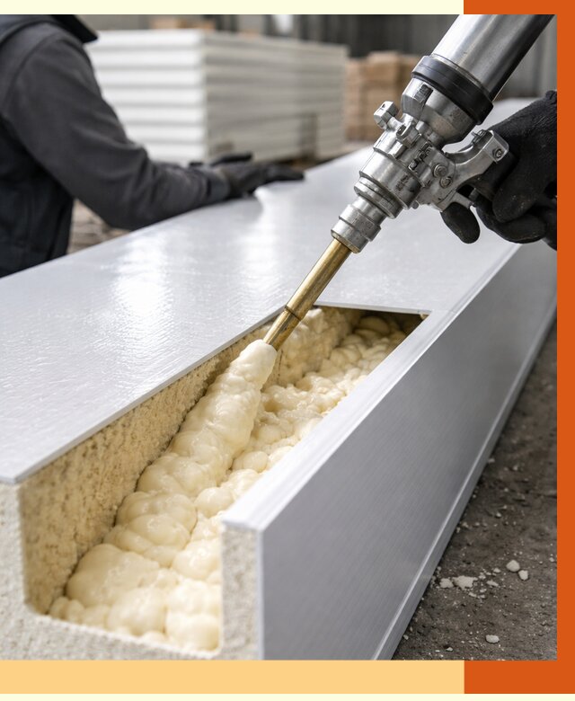 Заполнение пустот холодильных панелей в Пушкине от 8113 руб. | ТепломастерПшн