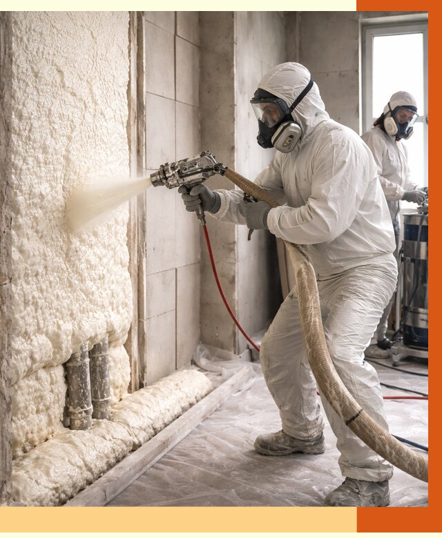 Напыление пенополиуретана в Пушкине от 8113 руб./м2 — услуги и монтаж ППУ | ТепломастерПшн