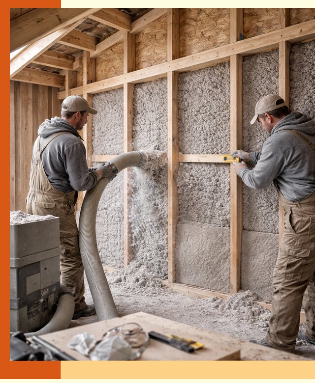 Утепление эковатой стен, потолков и перекрытий в Пушкине