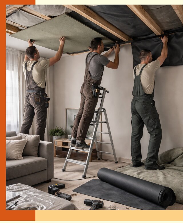 Шумоизоляция потолка в Пушкине — профессиональное устранение шумов