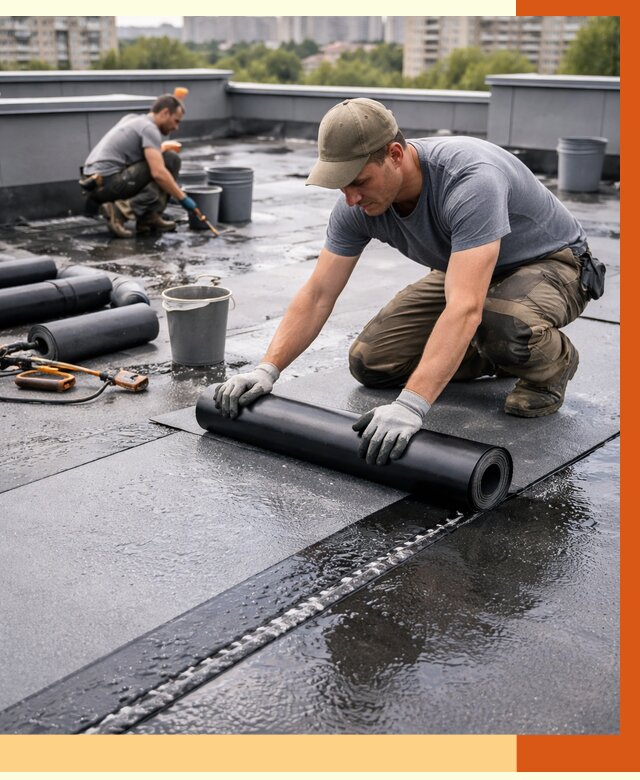 Гидроизоляция плоской кровли в Пушкине от 4868 руб./м2 — профессионально | ТепломастерПшн