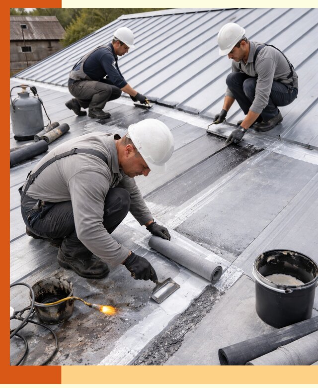 Гидроизоляция металлической кровли с гарантией в Пушкине