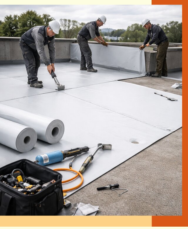 Гидроизоляция мембранной кровли в Пушкине от 8113 руб./м² — профессионально | ТепломастерПшн