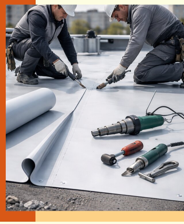 Гидроизоляция мембранной кровли в Пушкине: монтаж и ремонт быстро