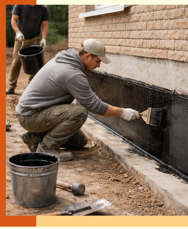 Гидроизоляция цоколя домов и зданий в Пушкине эффективными методами