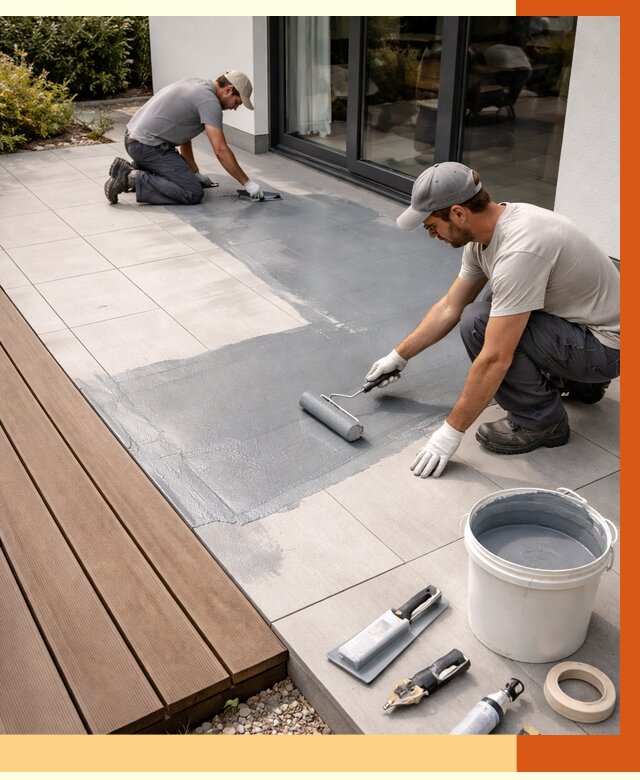 Гидроизоляция террасы в Пушкине под ключ от 8113 руб./м² | ТепломастерПшн