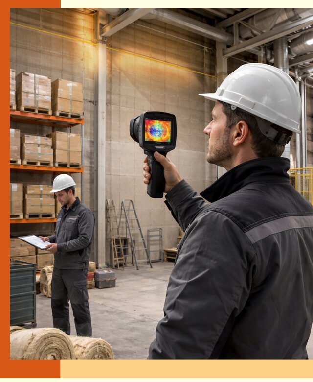 Тепловизионное обследование склада и выявление утечек в Пушкине